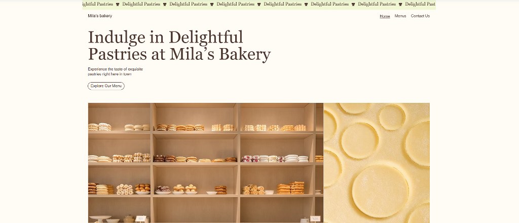 Pastry Shop (Bright) template.