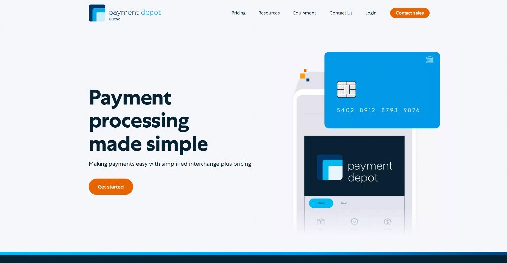 Payment Depot payment processing website.