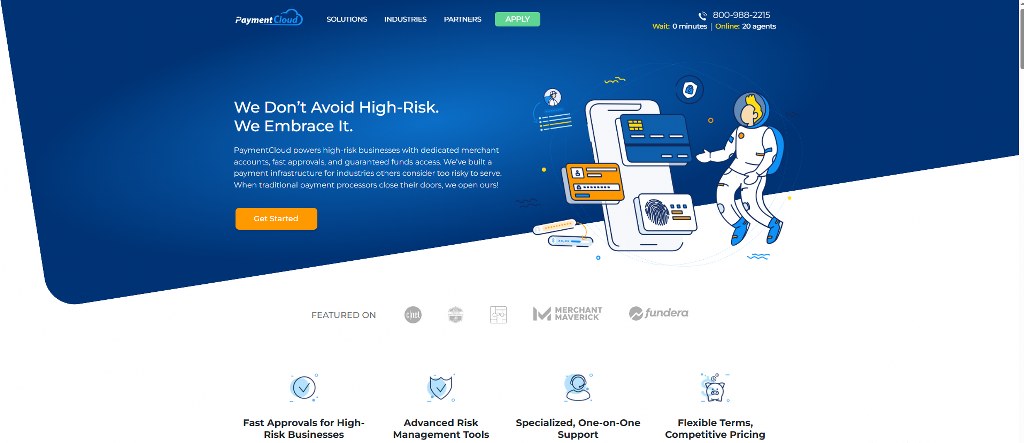 PaymentClouds homepage.