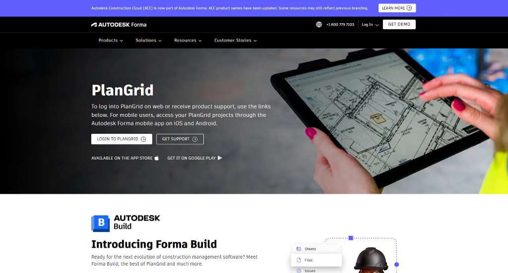 PlanGrids website.