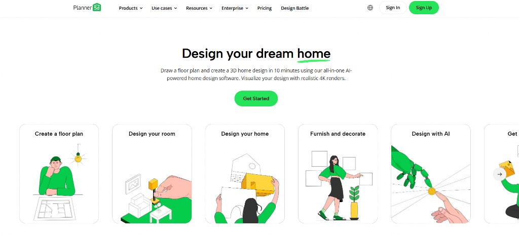 Planner 5D website.