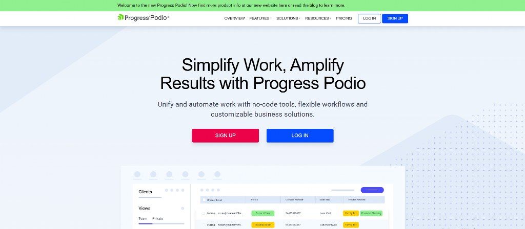 Podio's website.
