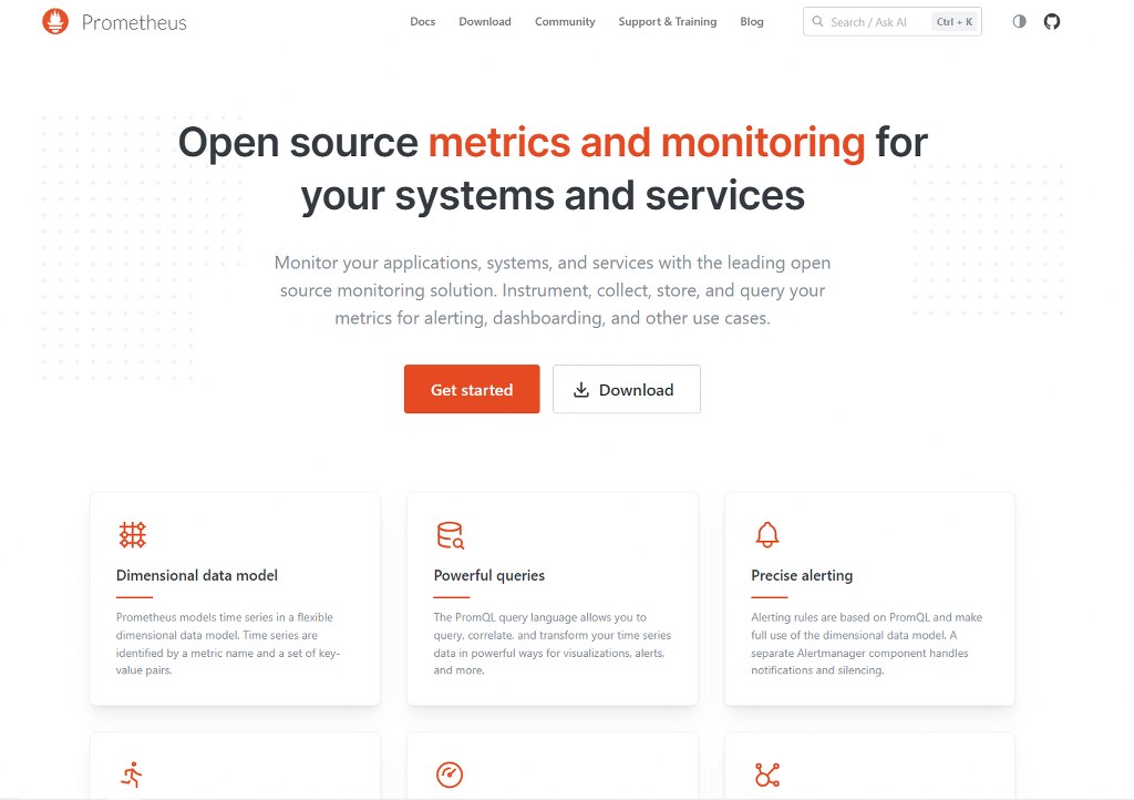 Prometheus website for monitoring n8n workflow health.