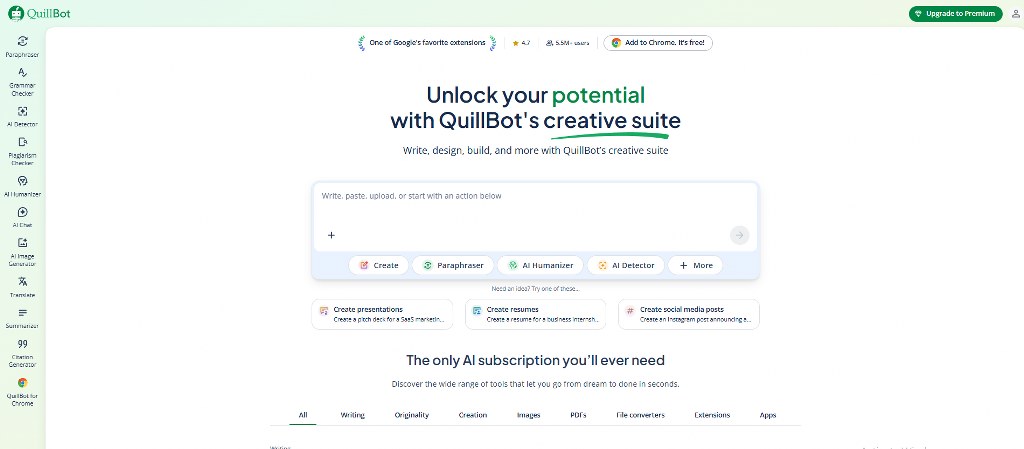 QuillBot's website.