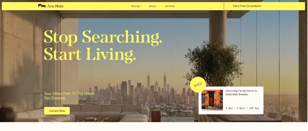 Real Estate Agent (Yellow) Template.