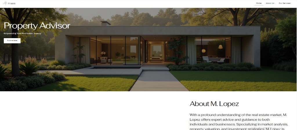 Real Estate Consultant (Sleek) demo website.