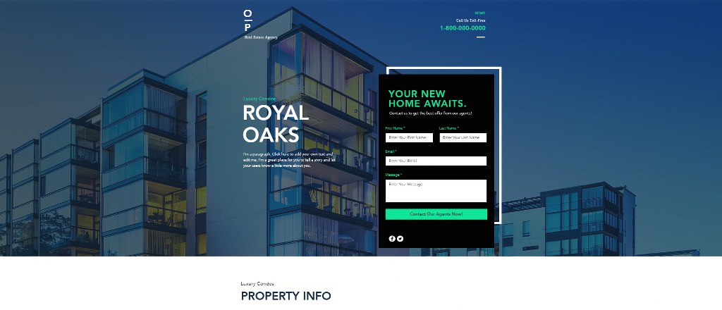 Real Estate Landing Page (ID 1884) template.