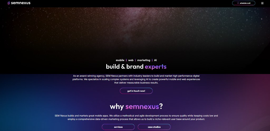 SEM Nexus homepage.