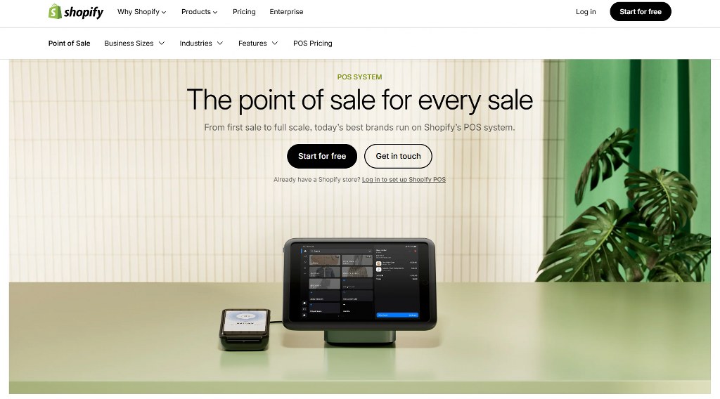 Shopify's POS website.
