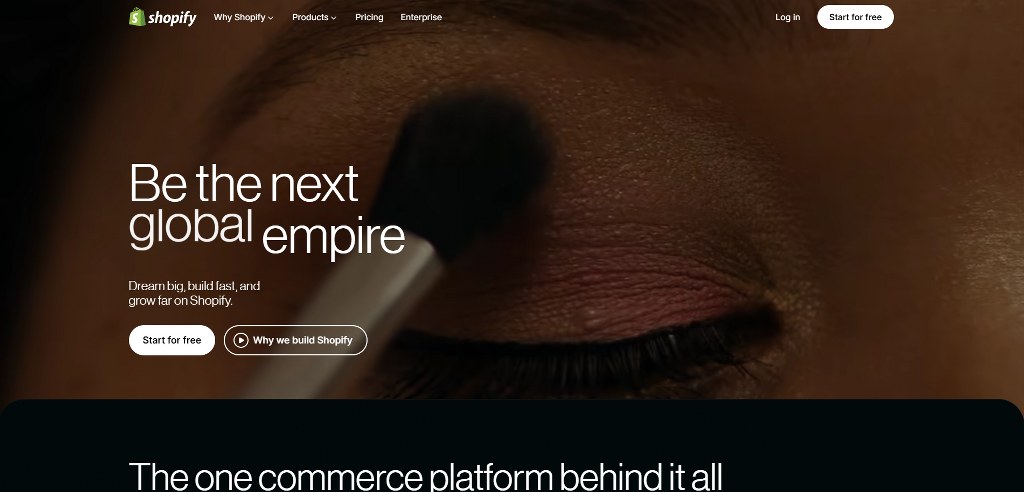 Shopifys website.