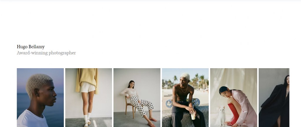 Sleek Photographer Website Template.