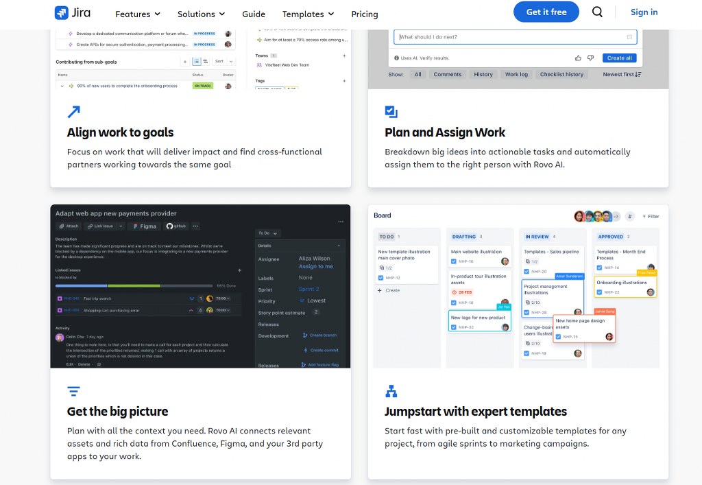 Some features provided by Jira.