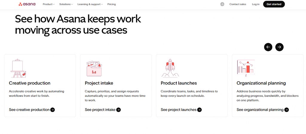 Some of Asana's capabilities.