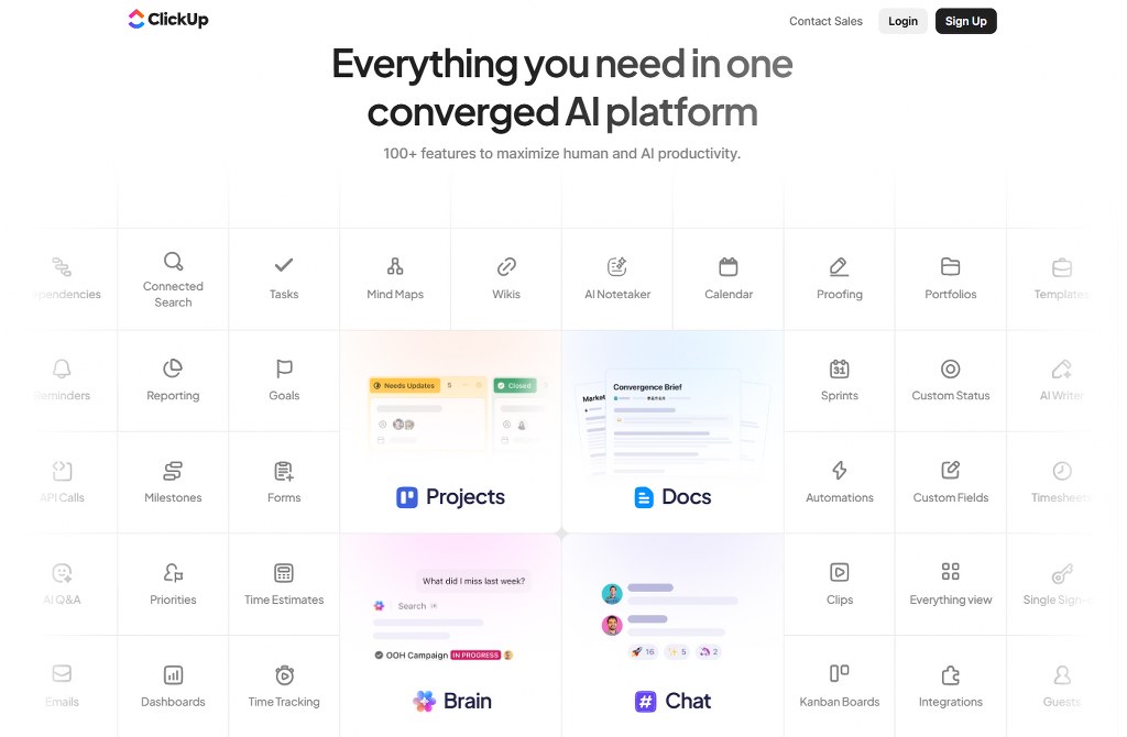 Some of ClickUp's features.