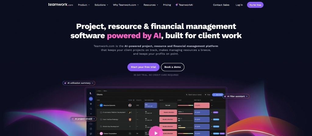 Teamwork.com's website.