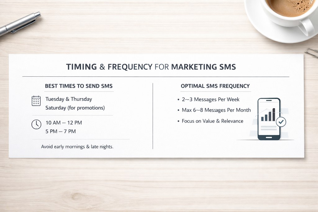 Timing and frequency for marketing SMS.