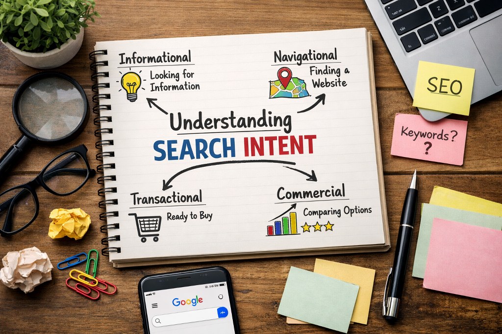 Understanding search intent on a desk.