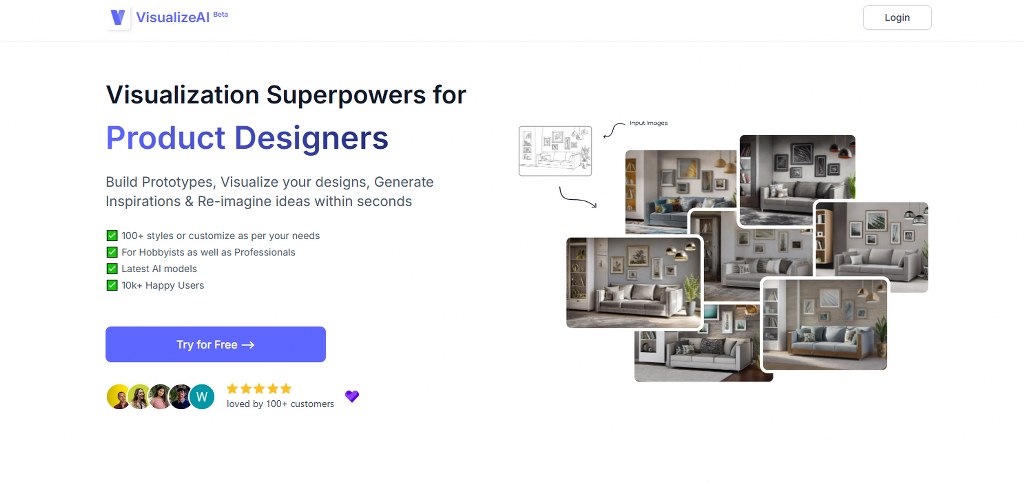 Visualize AI website homepage.