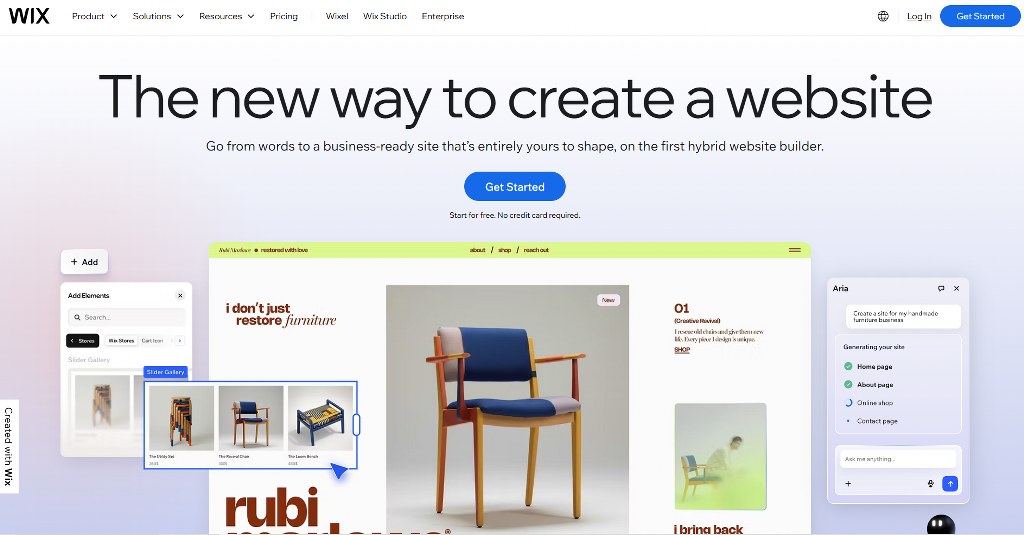 Wix website.
