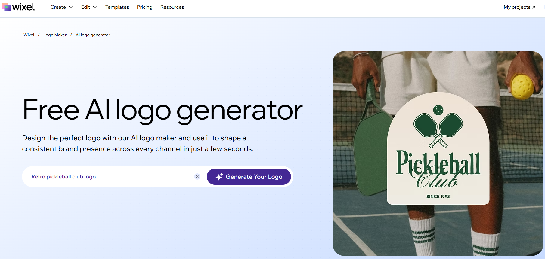 Wixel AI logo maker.