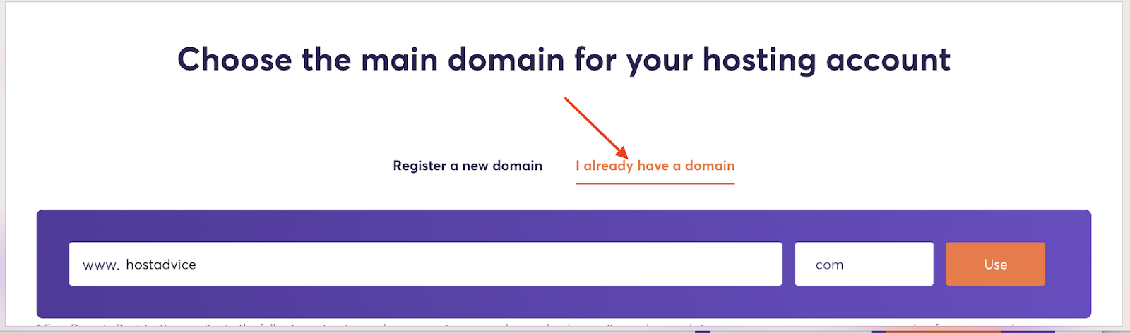 ChemiCloud domain selection step during reseller hosting checkout