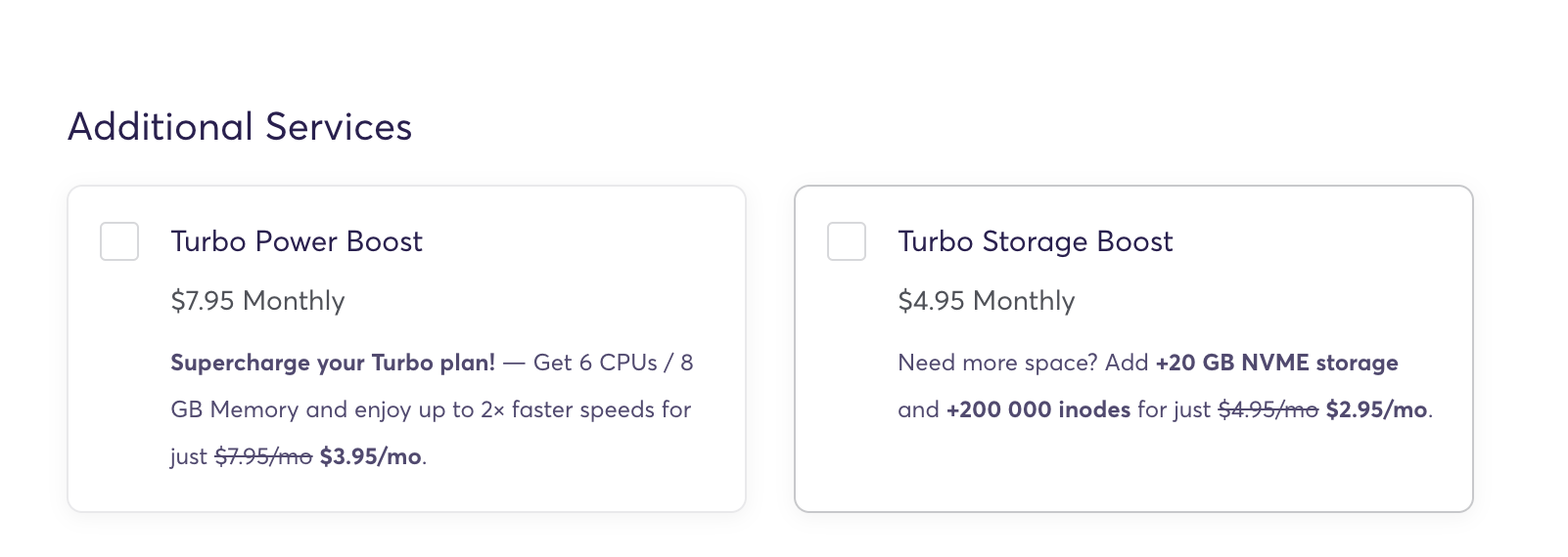 ChemiCloud optional add-ons during WordPress hosting configuration