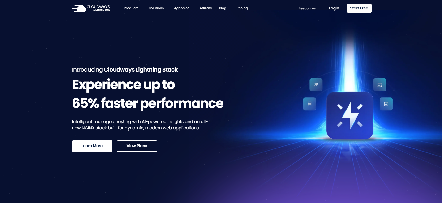 screenshot of Cloudways website