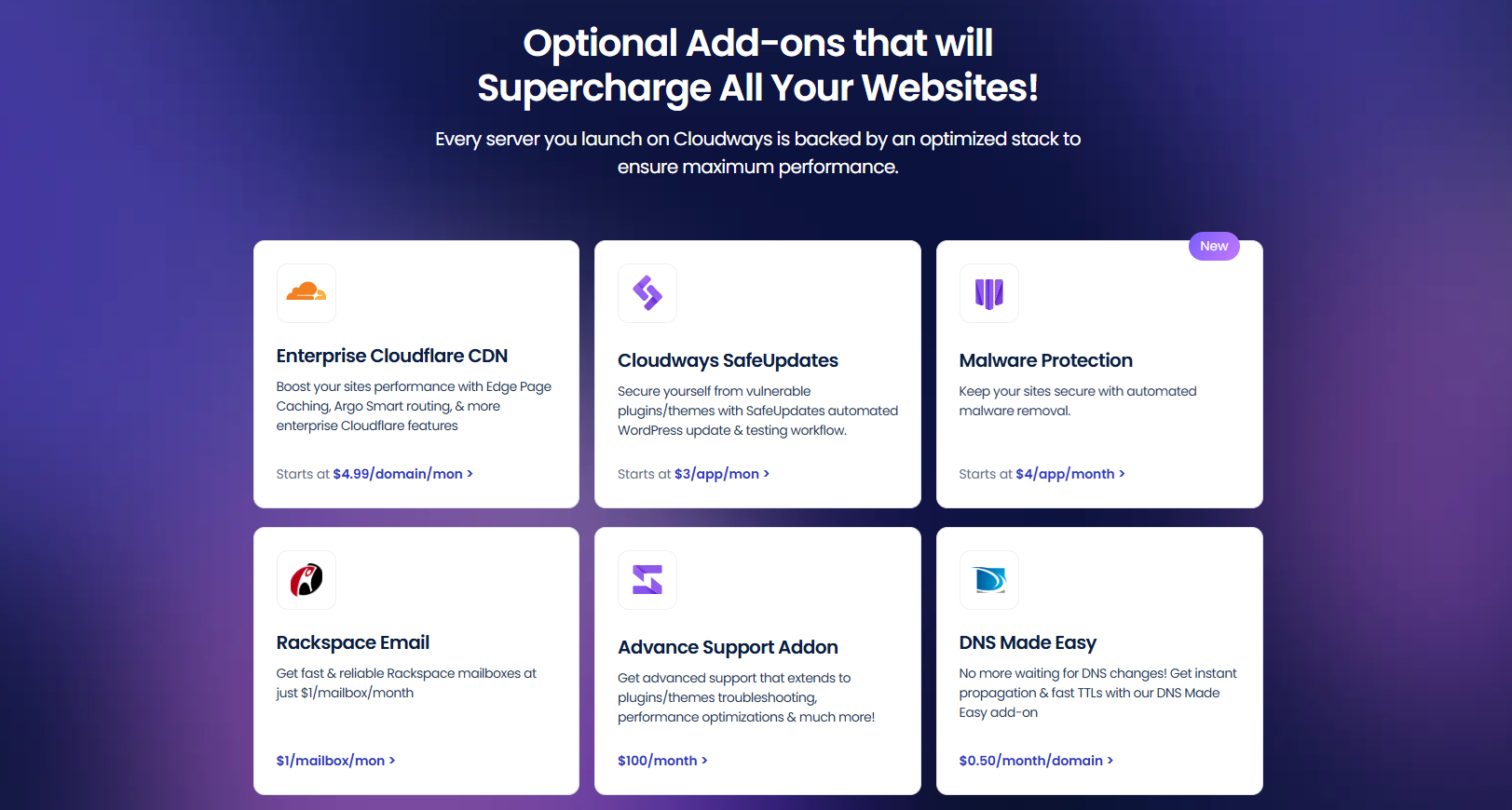 screenshot of Cloudways Add-ons