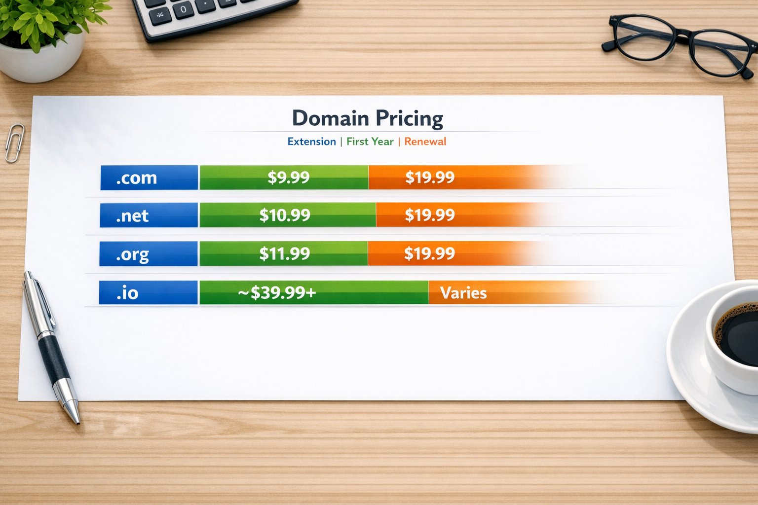 screenshot of DreamHost Domain pricing