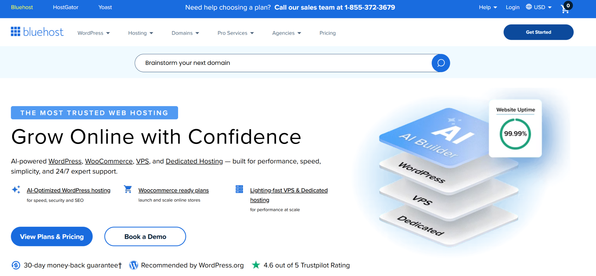 Bluehost as an Elementor alternative