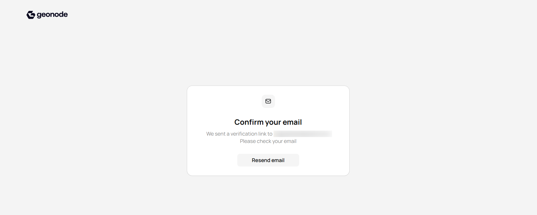screenshot of Geonode email confirmation