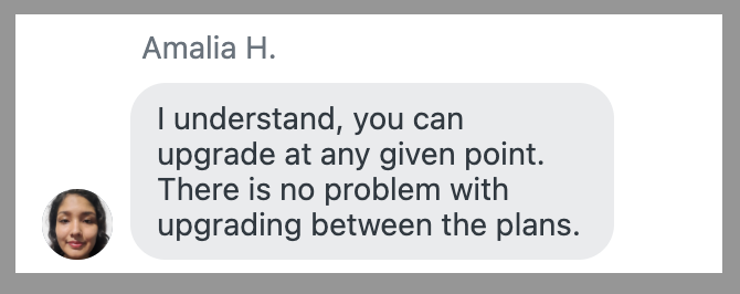 HostArmada live chat upgrade response