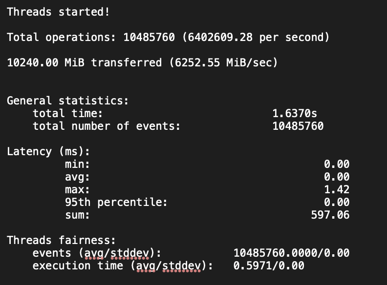 HostArmada dedicated server memory benchmark 1KB block results