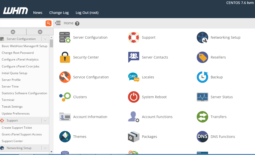 HostArmada reseller service management page with WHM access and billing details