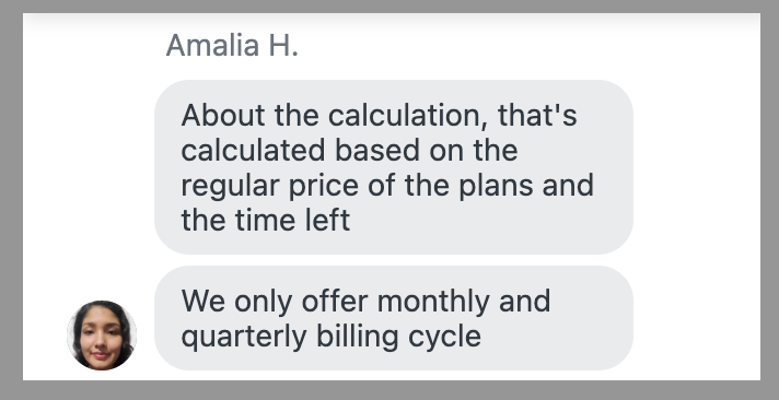 HostArmada support agent answering reseller hosting upgrade billing question