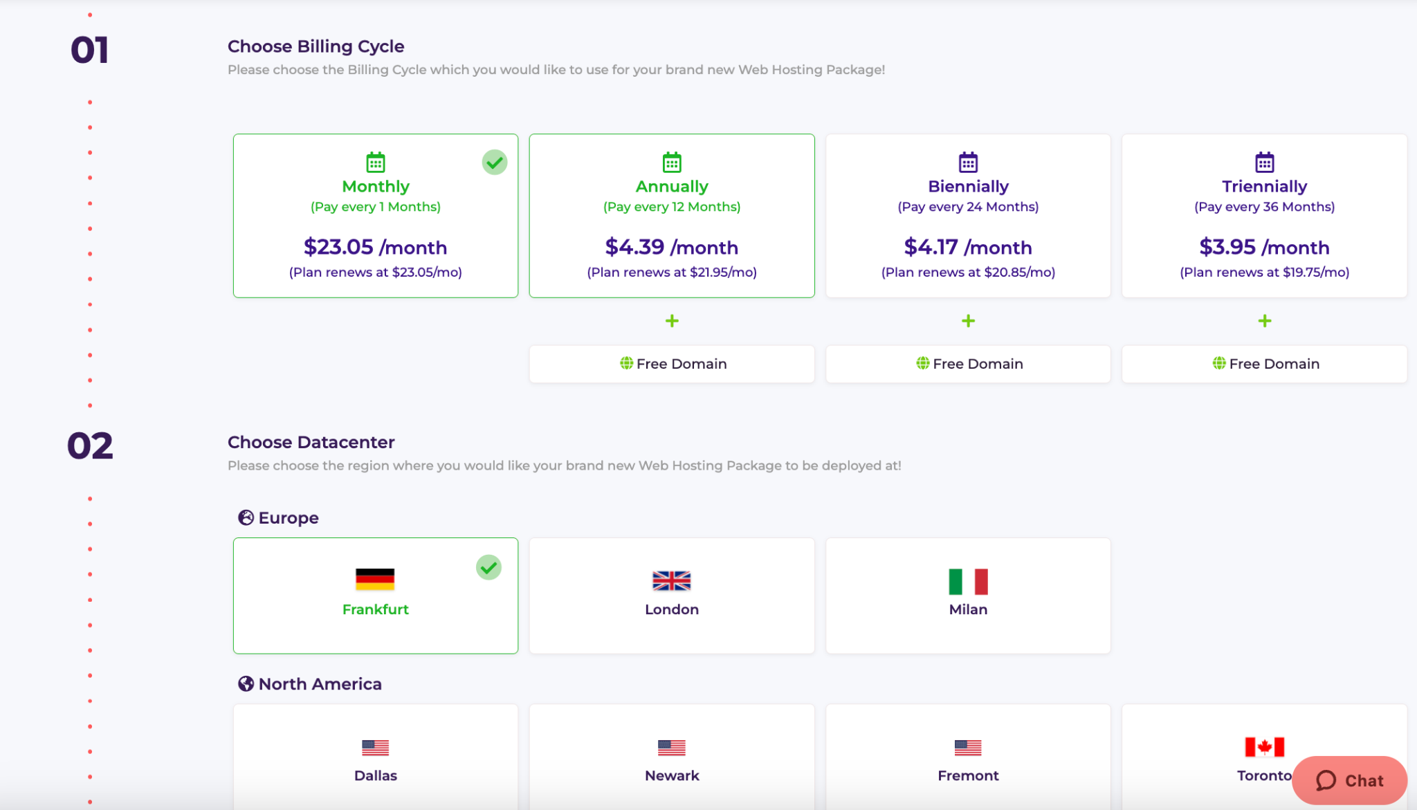 HostArmada WordPress hosting configuration page