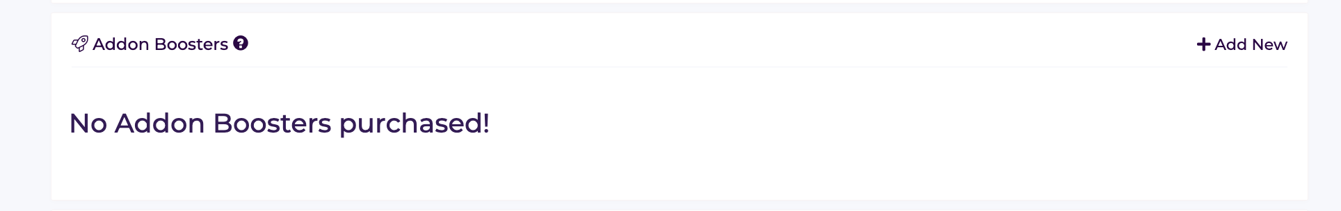 Addon Boosters section in HostArmada service management page