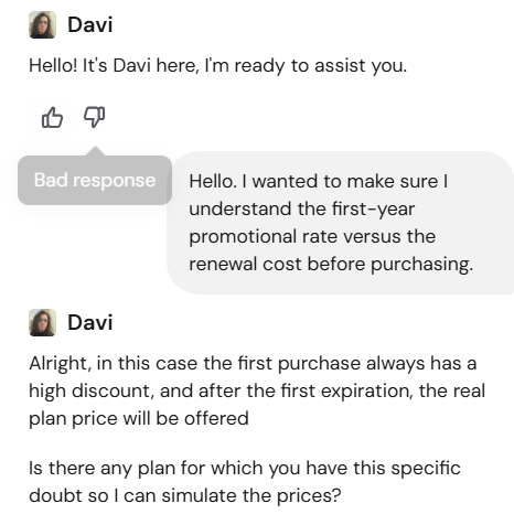 screenshot of Hostinger Live chat support