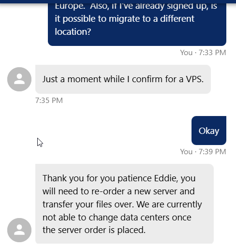 screenshot of IONOS live chat conversation