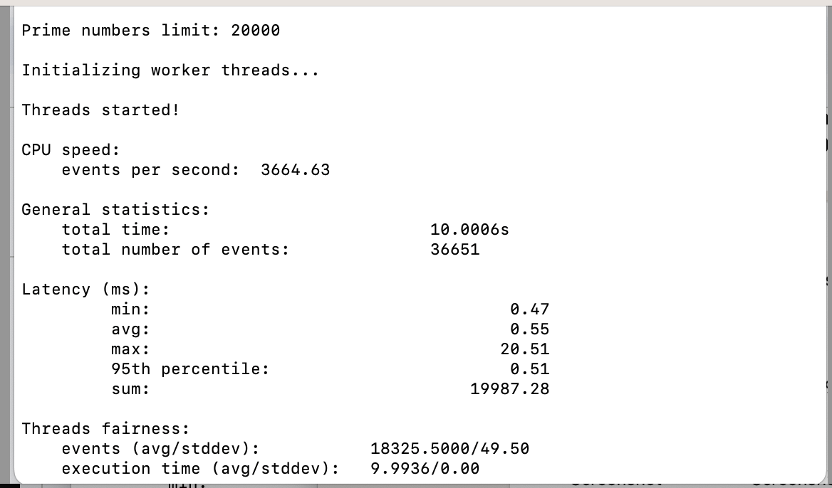 screenshot of CPU Performance Test results