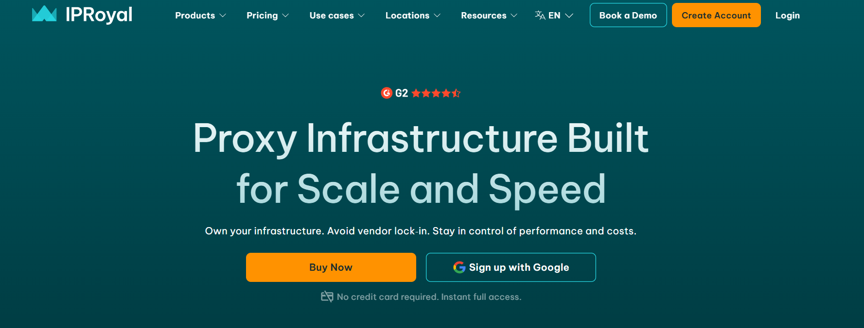 screenshot of IPRoyal website