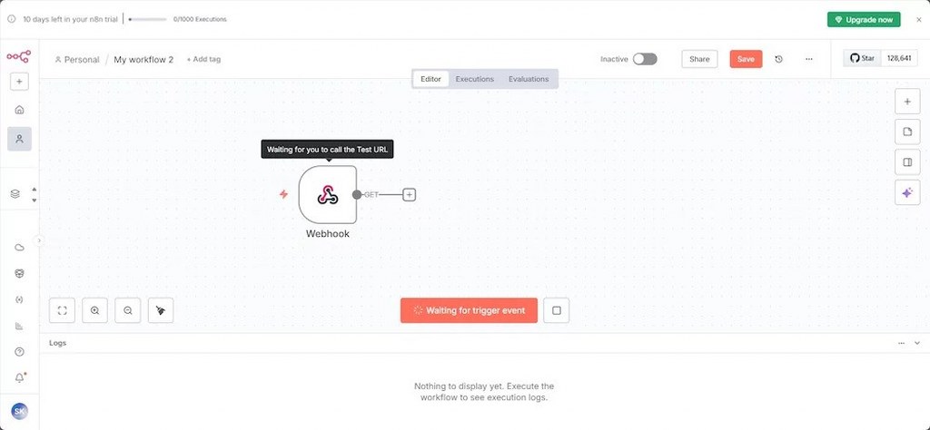 n8n webhook waiting for trigger
