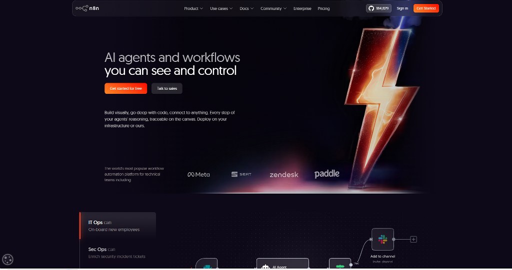 n8n website homepage.