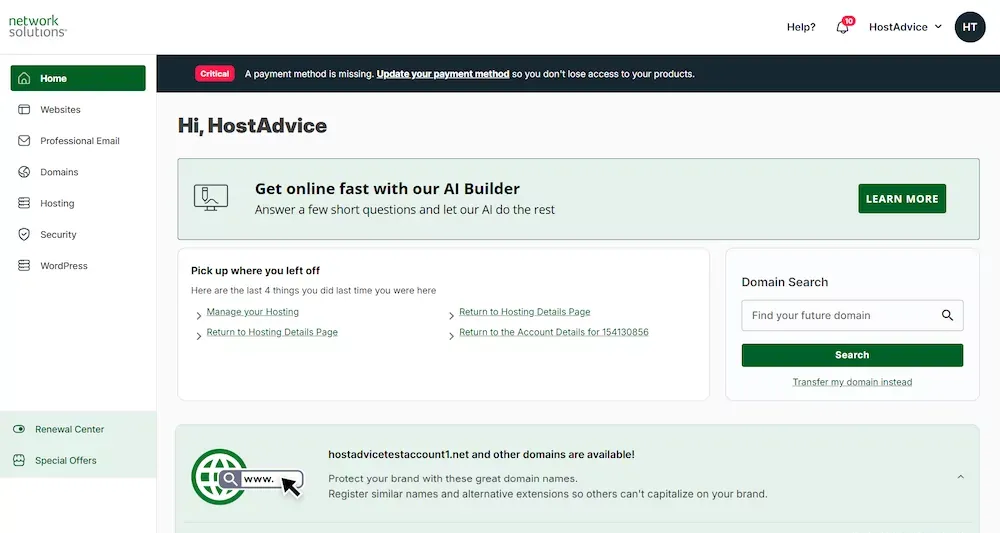 Network Solutions Dashboard