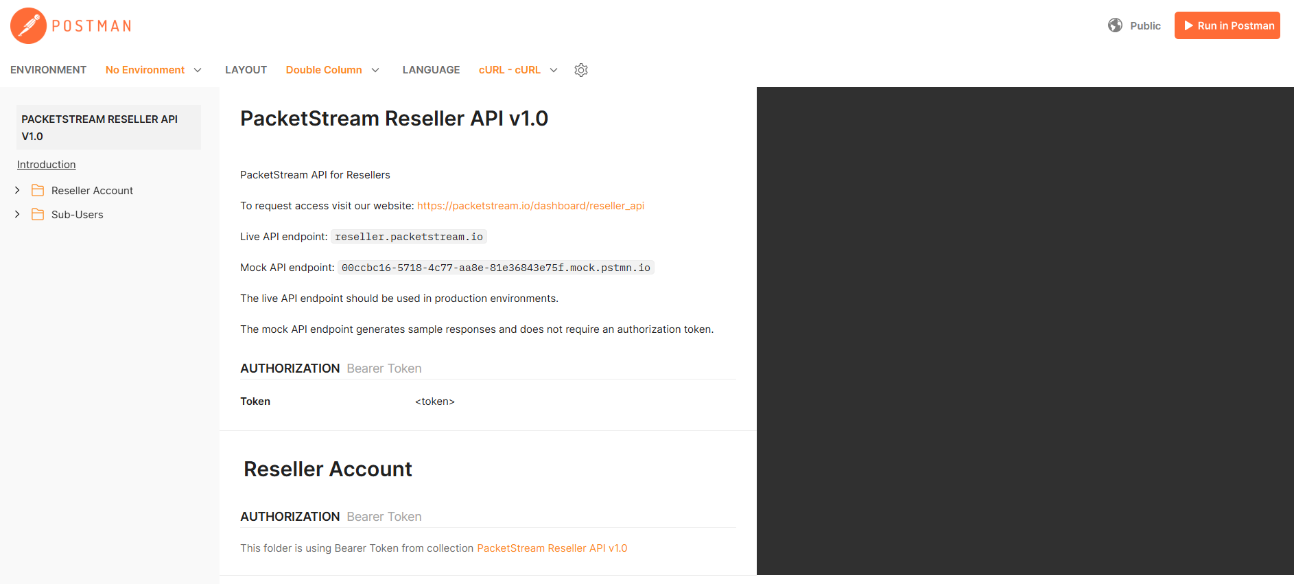 screenshot of the Postman app