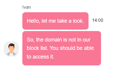 screenshot of ProxyEmpire Live chat conversation