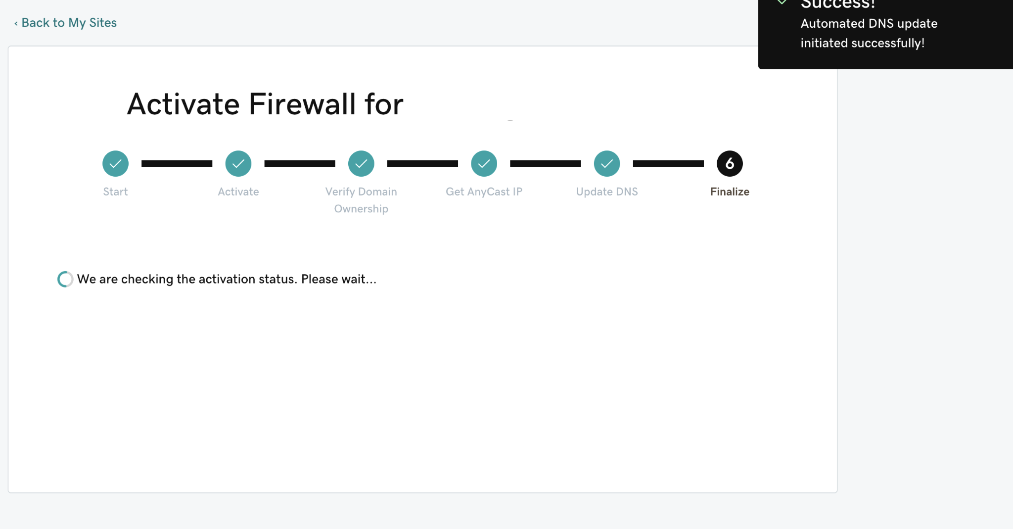 GoDaddy website security and WAF screenshot
