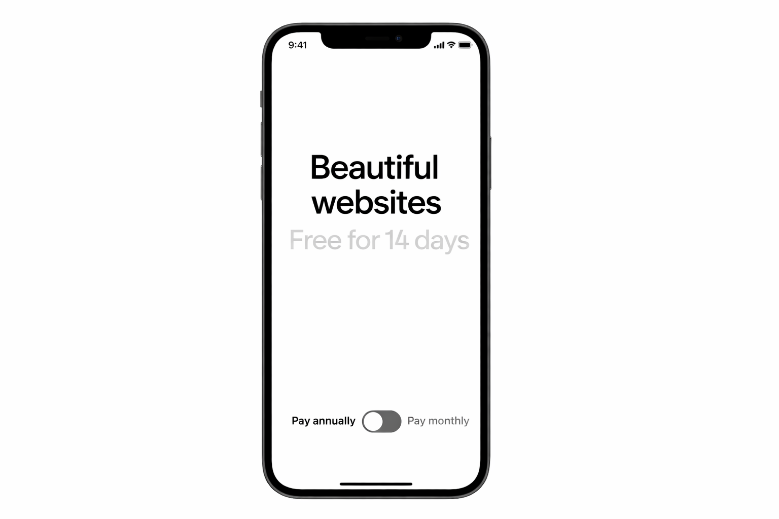 pay annually/pay monthly toggle