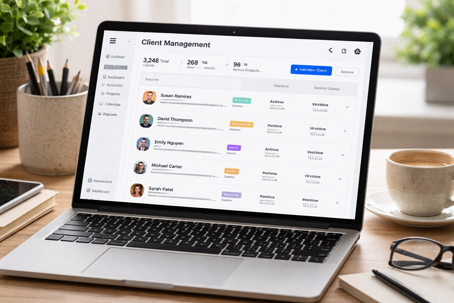 Illustration of Wix Studio Client management page
