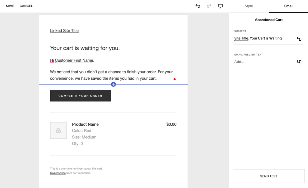 Squarespace subscriptions and abandoned cart features on ecommerce plan
